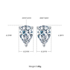 Classic pear shaped S925 silver plated platinum Moissanite diamond pendant earring set 2